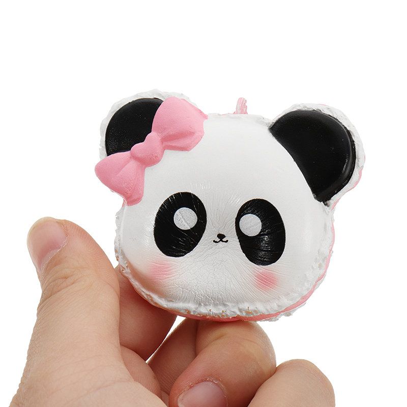 Panda Face Head Squishy Slow Rising Med Emballasje Collection Gave Myk Leketøy