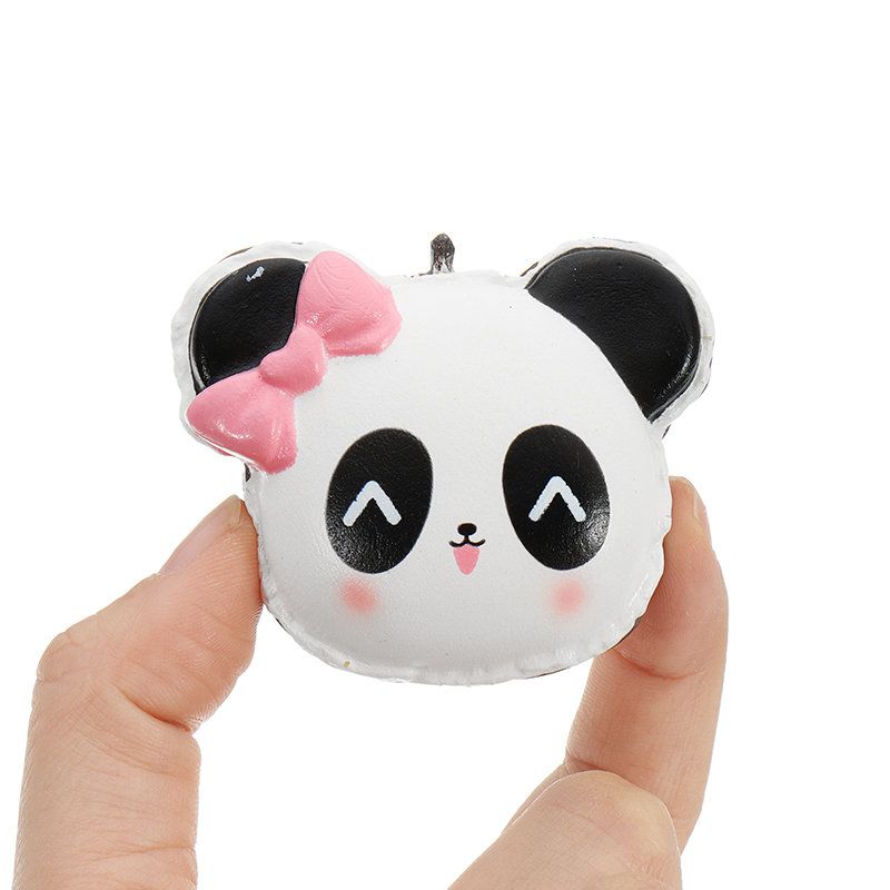 Panda Face Head Squishy Slow Rising Med Emballasje Collection Gave Myk Leketøy