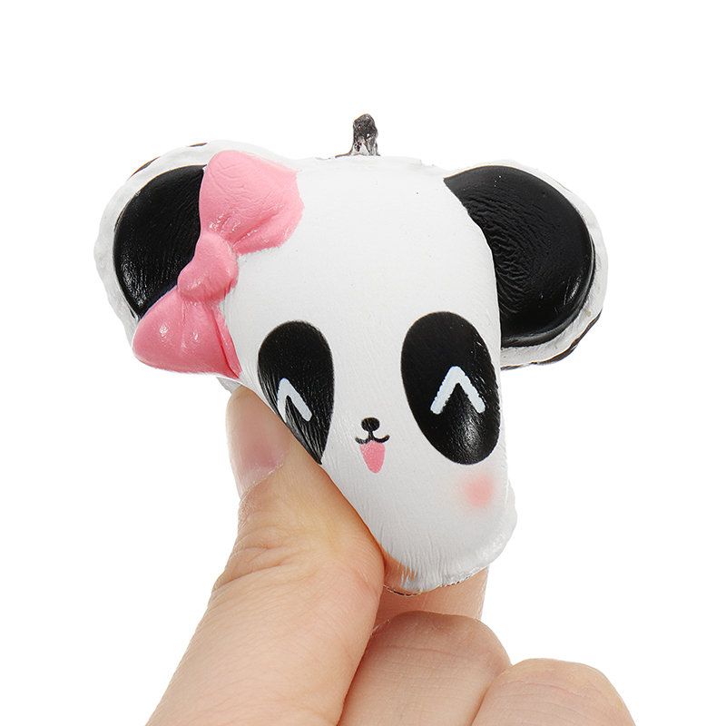 Panda Face Head Squishy Slow Rising Med Emballasje Collection Gave Myk Leketøy