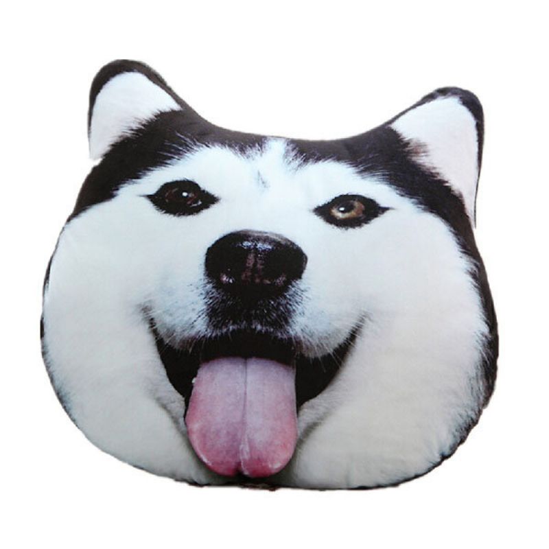 Plysj 3d-trykt Samoyed Husky Doge Putepute Alaska Hundepute