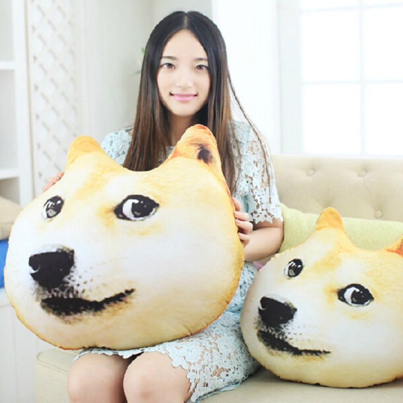 Plysj 3d-trykt Samoyed Husky Doge Putepute Alaska Hundepute