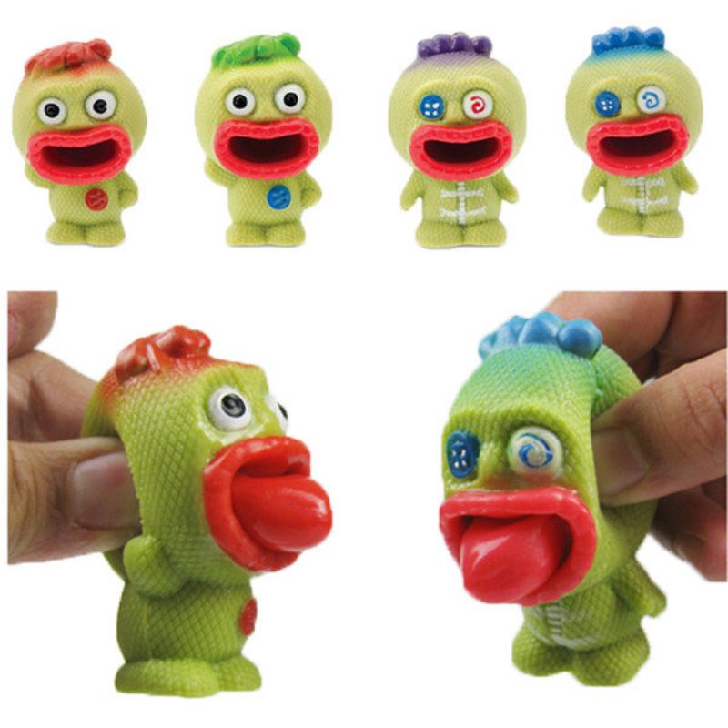 Pop Out Alien Squishy Stress Reliever Morsom Gave Vent Leker Big Mouth Slime