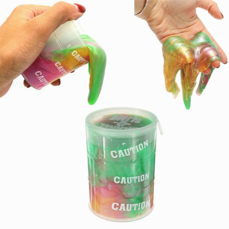 Rainbow Colors Transparent Slime Leker Stress Reliever Clay