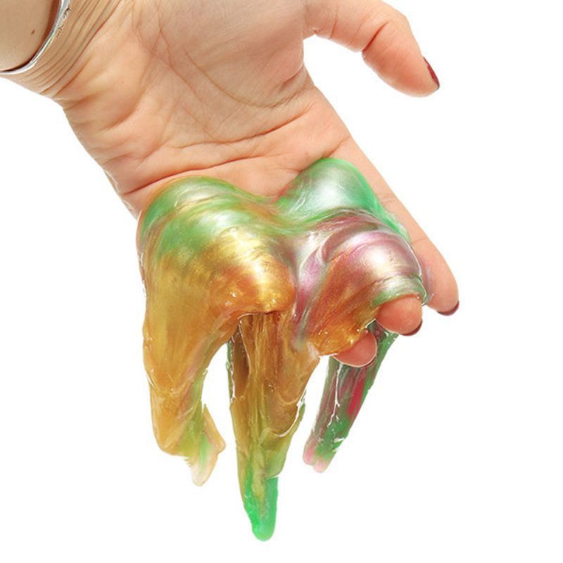 Rainbow Colors Transparent Slime Leker Stress Reliever Clay