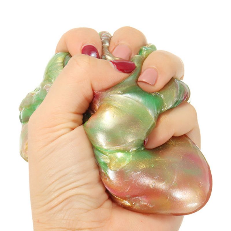 Rainbow Colors Transparent Slime Leker Stress Reliever Clay