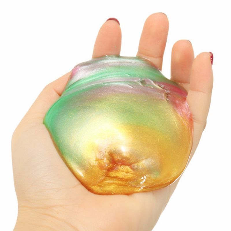 Rainbow Colors Transparent Slime Leker Stress Reliever Clay