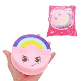 Rainbow Smile Cake Squishy Slow Rising Med Emballasje Collection Gave Myk Leketøy