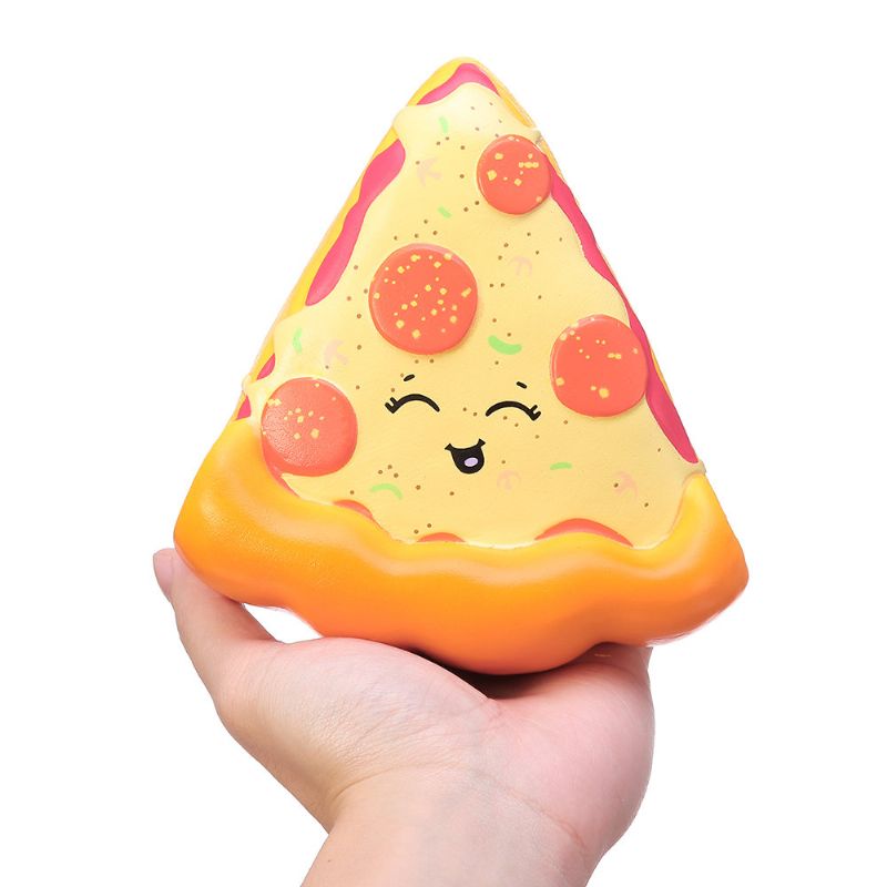 Smiley Face Pizza Squishy Myk Leketøy Med Original Emballasje