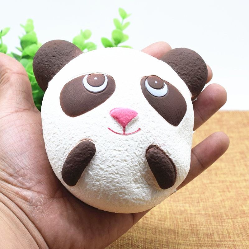 Søt Jumbo Panda Brød Telefonstropp Myk Squishy Head Charms Mobiltelefon Nøkkelveske Stropper Anheng