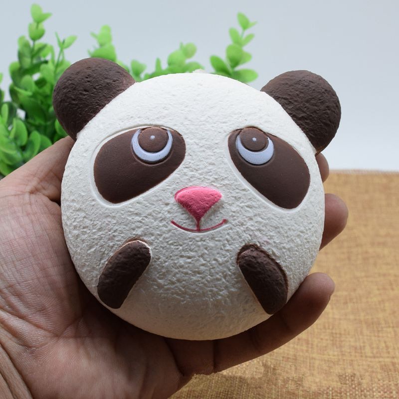 Søt Jumbo Panda Brød Telefonstropp Myk Squishy Head Charms Mobiltelefon Nøkkelveske Stropper Anheng