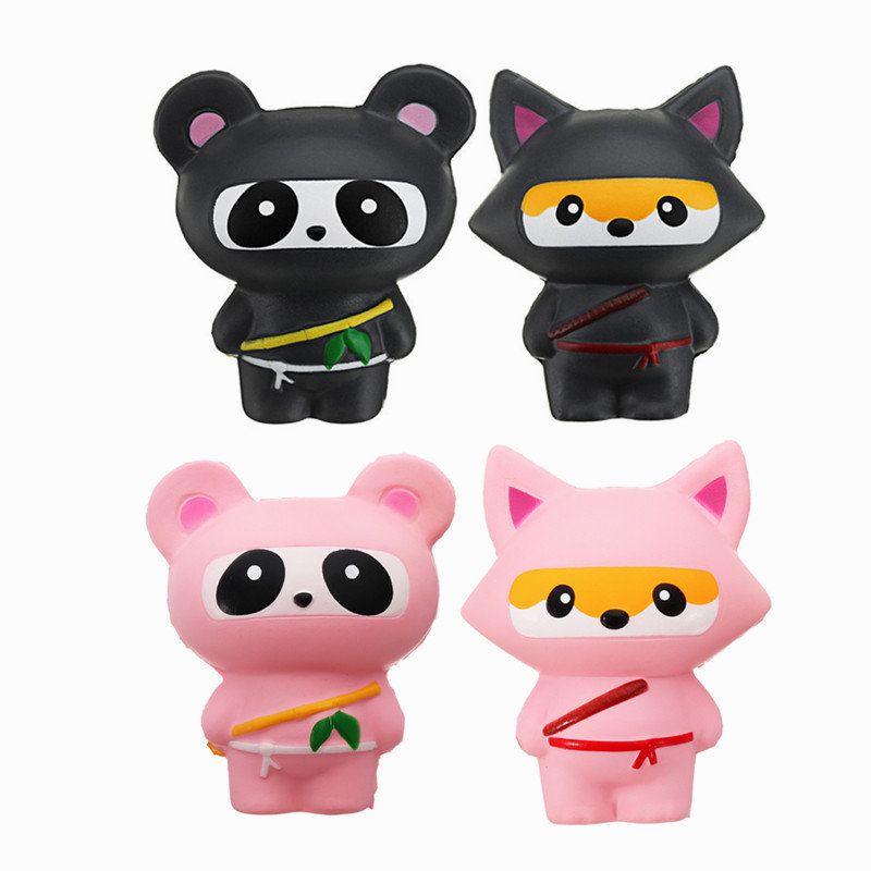 Søt Jumbo Squishy Ninja Cat Fox Panda Duftende Super Sakte Stigende Barnelekegave