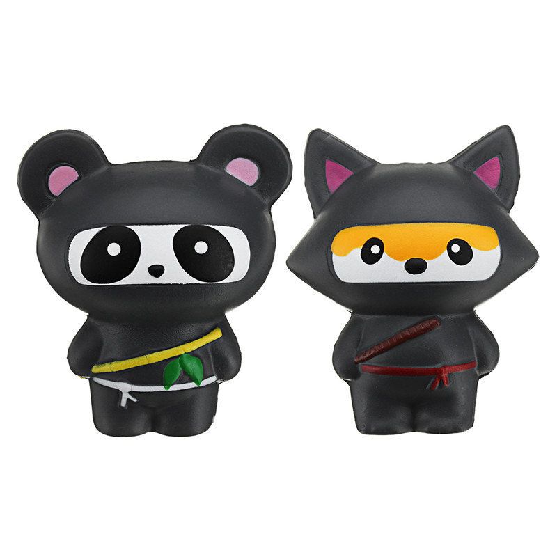 Søt Jumbo Squishy Ninja Cat Fox Panda Duftende Super Sakte Stigende Barnelekegave