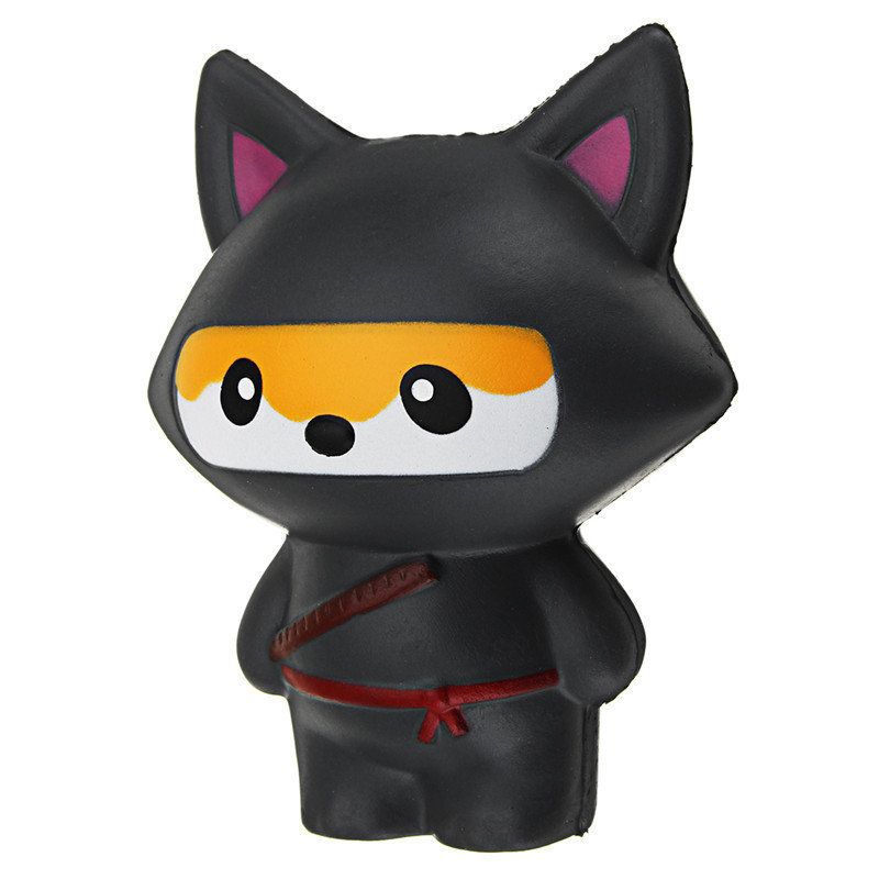 Søt Jumbo Squishy Ninja Cat Fox Panda Duftende Super Sakte Stigende Barnelekegave