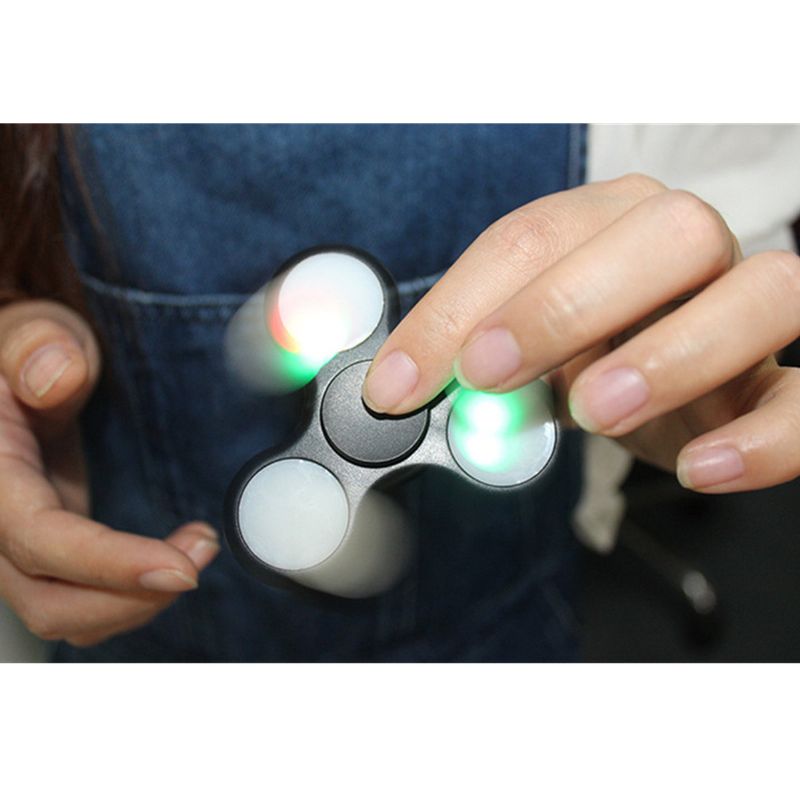 Sparkle Led Hand Spinner Flash Finger Edc Relief Stress Fidget Desk Toy