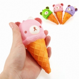 Squishy Ice Cream Bear Soft Slow Rising Collection Gavedekor Squish Squeeze Toy