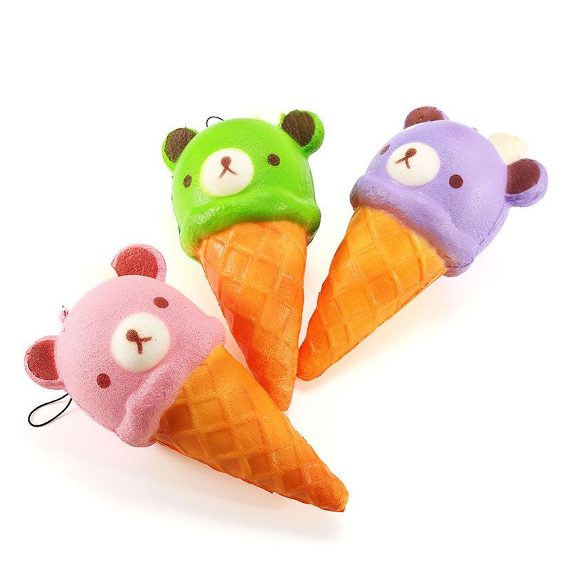 Squishy Ice Cream Bear Soft Slow Rising Collection Gavedekor Squish Squeeze Toy