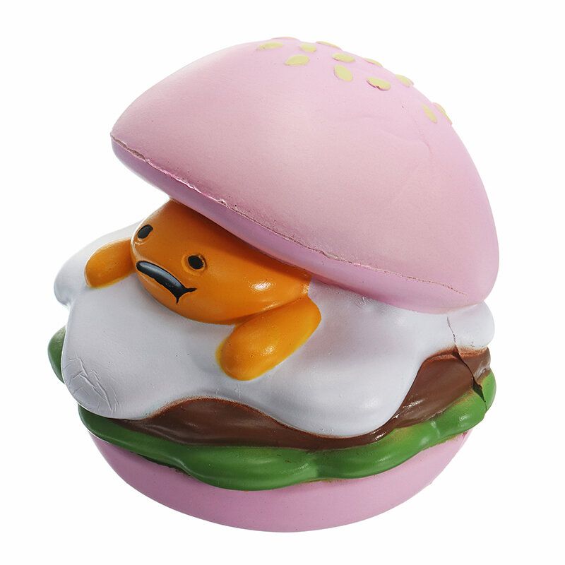 Squishy Lazy Egg Burger Slow Rising Søte Dyr Tegneserie Collection Gift Deocor Toy