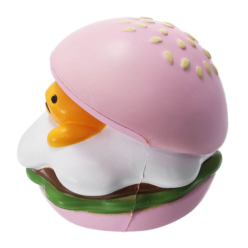 Squishy Lazy Egg Burger Slow Rising Søte Dyr Tegneserie Collection Gift Deocor Toy