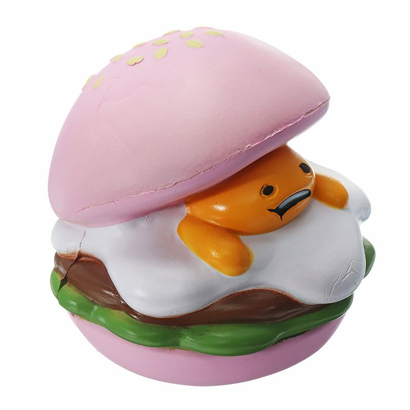 Squishy Lazy Egg Burger Slow Rising Søte Dyr Tegneserie Collection Gift Deocor Toy