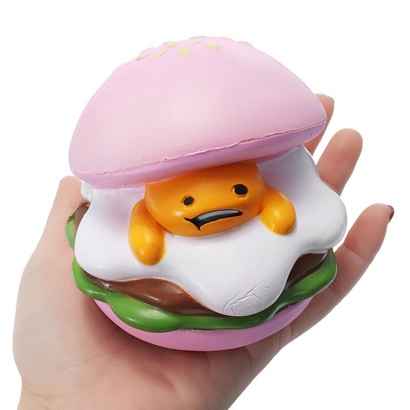 Squishy Lazy Egg Burger Slow Rising Søte Dyr Tegneserie Collection Gift Deocor Toy