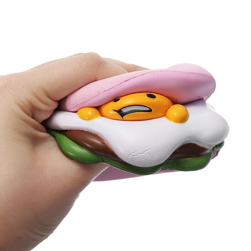 Squishy Lazy Egg Burger Slow Rising Søte Dyr Tegneserie Collection Gift Deocor Toy