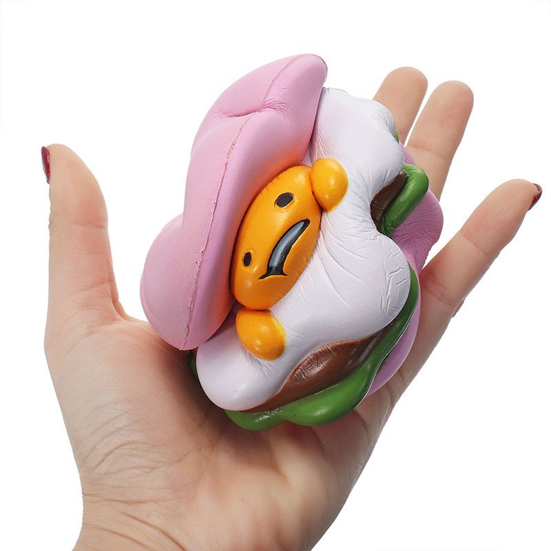 Squishy Lazy Egg Burger Slow Rising Søte Dyr Tegneserie Collection Gift Deocor Toy