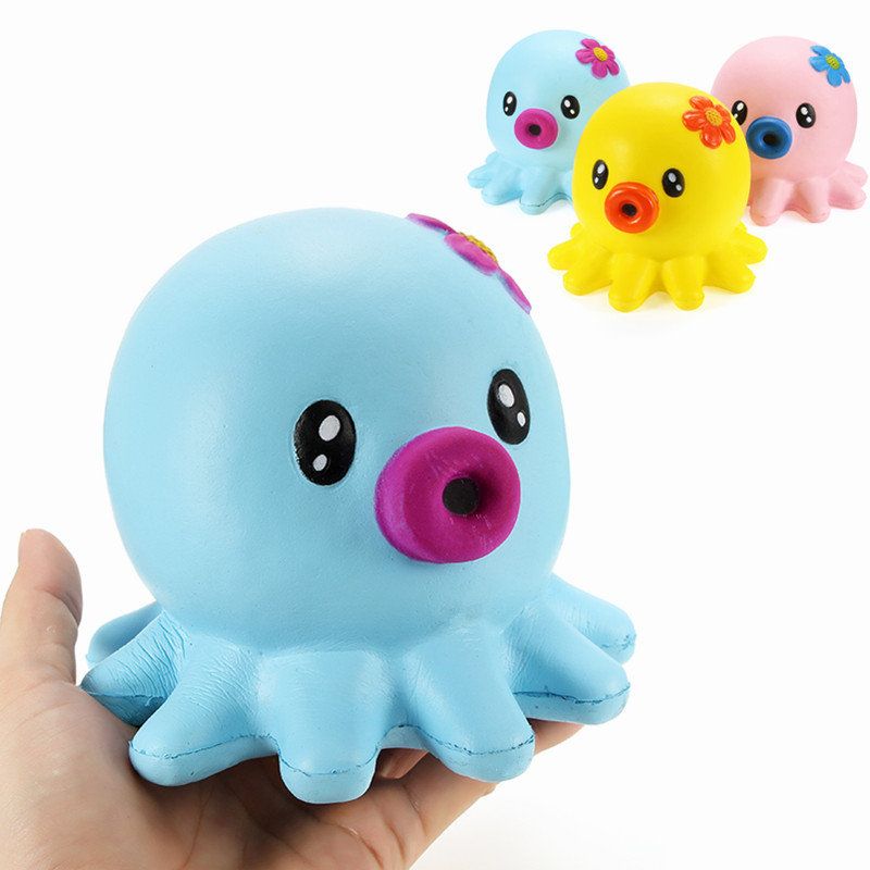 Squishy Octopus Jumbo 14 cm Slow Rising Collection Gavedekor Mykklemmeleke