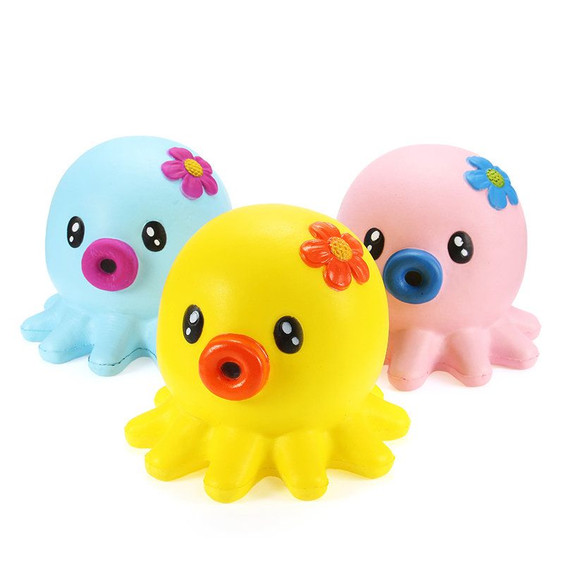 Squishy Octopus Jumbo 14 cm Slow Rising Collection Gavedekor Mykklemmeleke