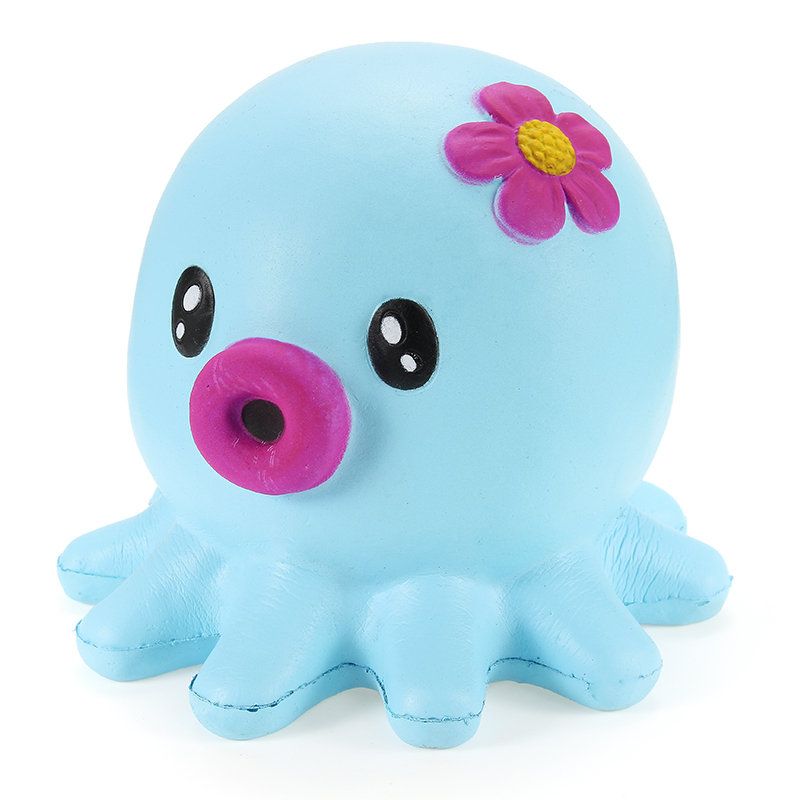 Squishy Octopus Jumbo 14 cm Slow Rising Collection Gavedekor Mykklemmeleke