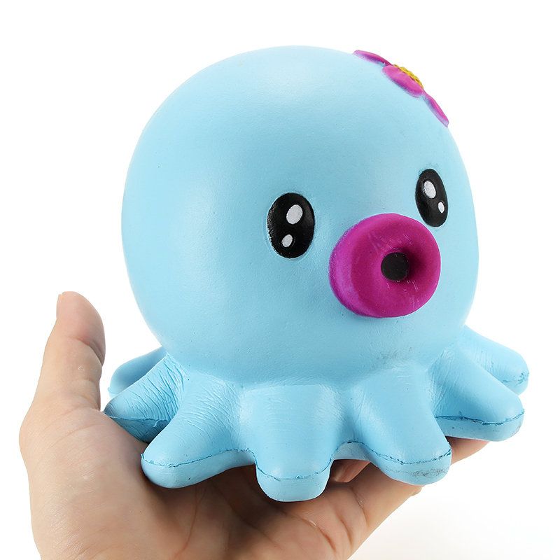 Squishy Octopus Jumbo 14 cm Slow Rising Collection Gavedekor Mykklemmeleke