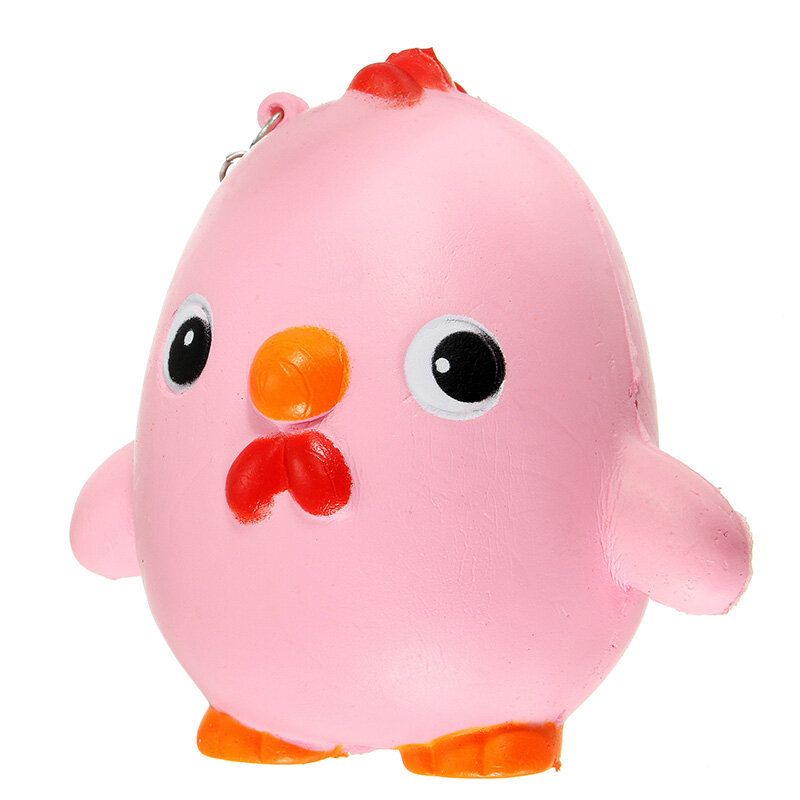 Squishy Pink Chicken Jumbo 10 cm Slow Rising Collection Gavedekor Myk Leketøy Telefonveske Stropp