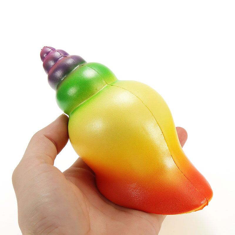 Squishy Rainbow Conch 14 cm Sakte Stigende Med Emballasjesamling Gavedekor Mykklemmeleke