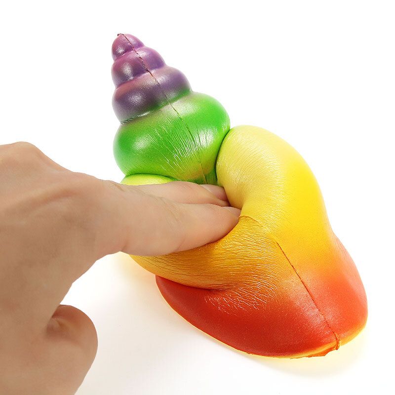 Squishy Rainbow Conch 14 cm Sakte Stigende Med Emballasjesamling Gavedekor Mykklemmeleke