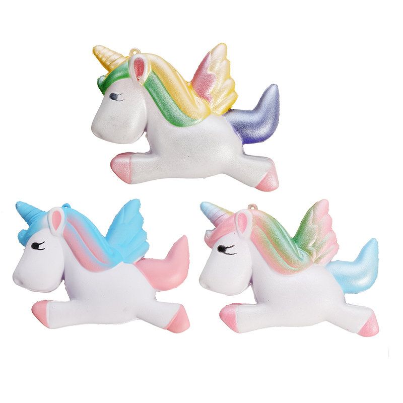 Squishy Unicorn Horse 13 cm Flerfarget Myk Sakte Stigende Søt Kawaii Collection Gavedekor Leketøy