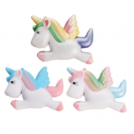 Squishy Unicorn Horse 13 cm Flerfarget Myk Sakte Stigende Søt Kawaii Collection Gavedekor Leketøy