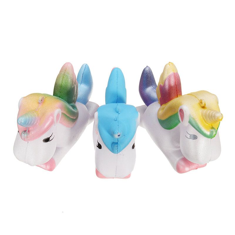 Squishy Unicorn Horse 13 cm Flerfarget Myk Sakte Stigende Søt Kawaii Collection Gavedekor Leketøy