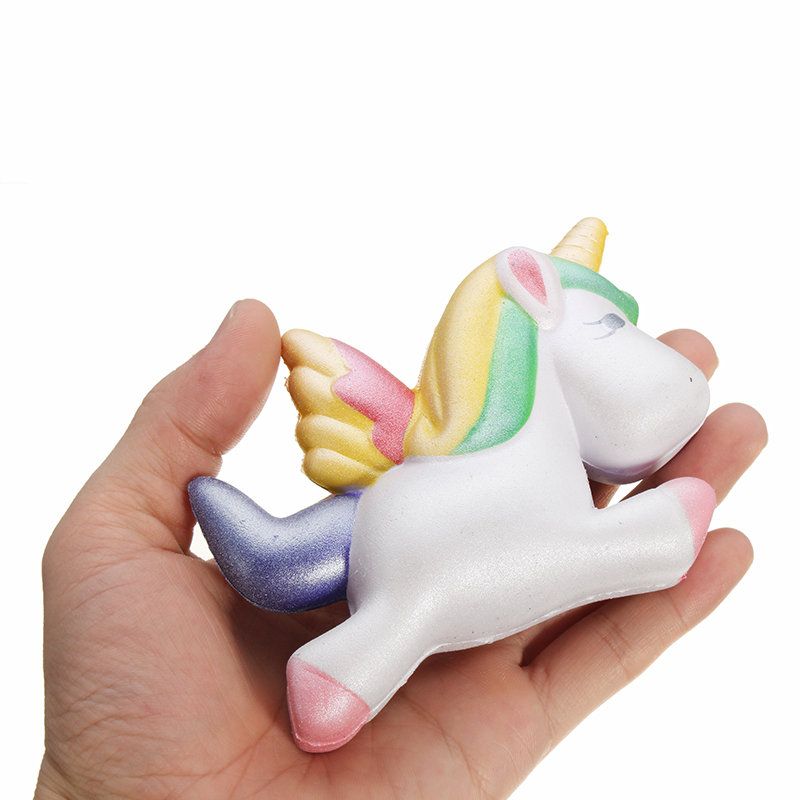 Squishy Unicorn Horse 13 cm Flerfarget Myk Sakte Stigende Søt Kawaii Collection Gavedekor Leketøy