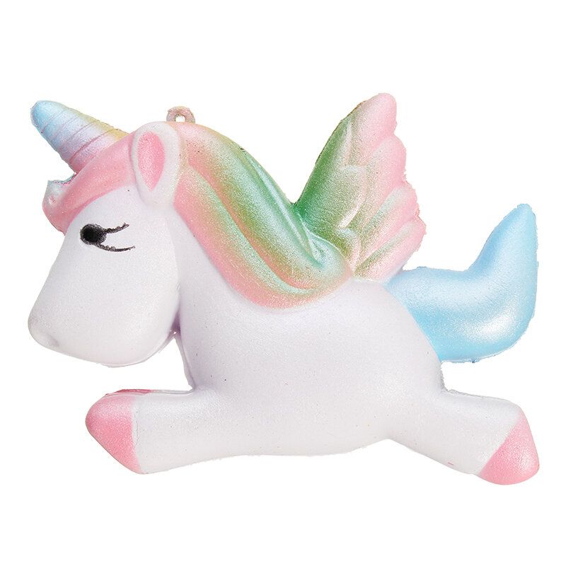 Squishy Unicorn Horse 13 cm Flerfarget Myk Sakte Stigende Søt Kawaii Collection Gavedekor Leketøy