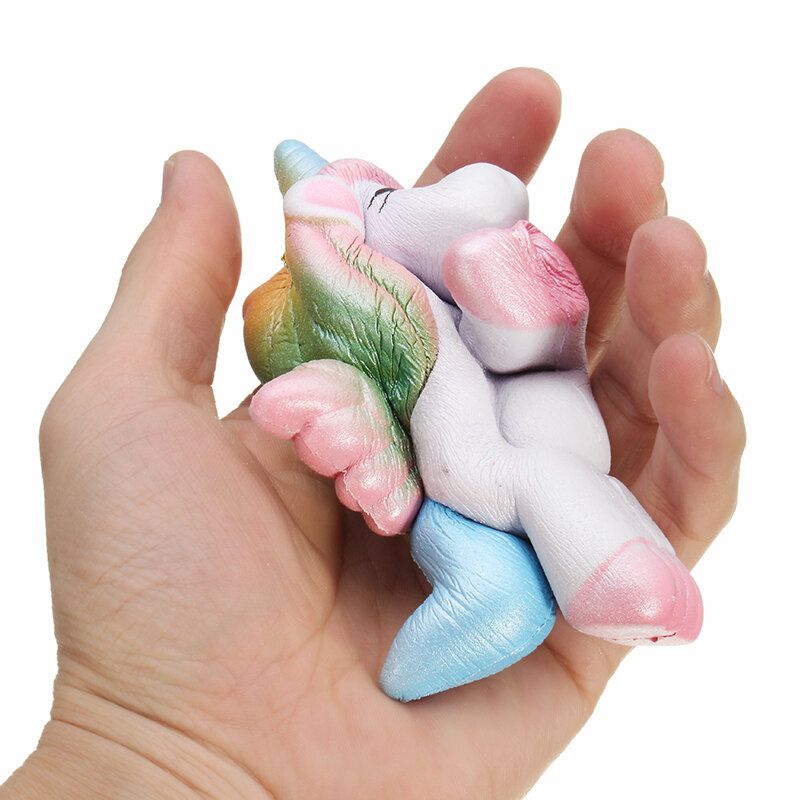 Squishy Unicorn Horse 13 cm Flerfarget Myk Sakte Stigende Søt Kawaii Collection Gavedekor Leketøy