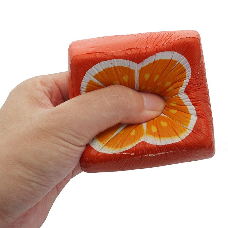 Squishyshop Orange Toast 7.5 cm Brød Squishy Soft Slow Rising Collection Gavedekor Leketøy