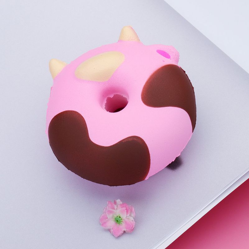 Tegneserie Cow Donut Cake Squishy Slow Rising Collection Gave Myk Leketøy Med Emballasje