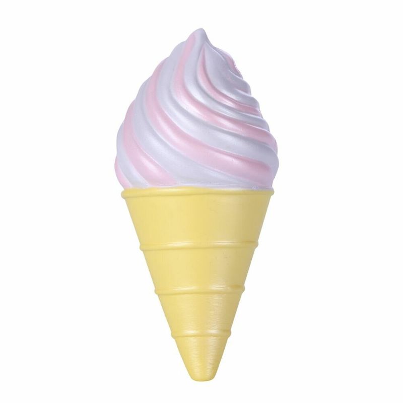 Vlampo Squishy Ice Cream Cone Rosa Hvit Sakte Stigende Originalemballasjesamling Gavedekorleketøy