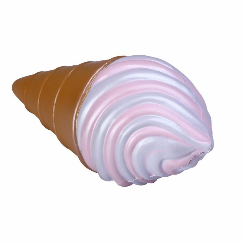 Vlampo Squishy Ice Cream Cone Rosa Hvit Sakte Stigende Originalemballasjesamling Gavedekorleketøy