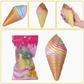 Vlampo Squishy Rainbow Ice Cream Cone Sakte Stigende Originalemballasjesamling Gavedekor Leketøy