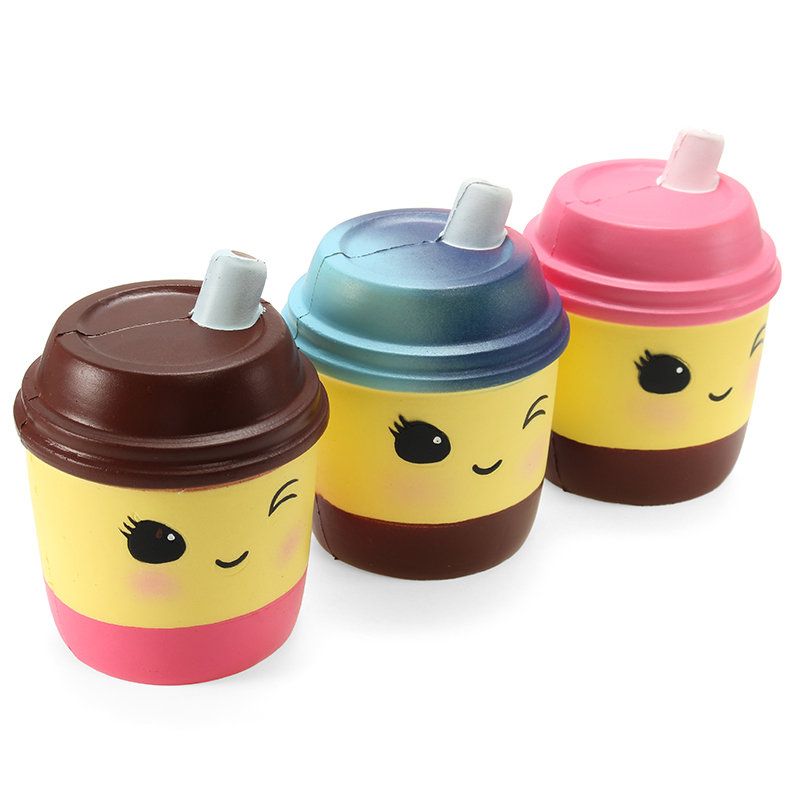 Xinda Squishy Milk Tea Cup 10 cm Myk Sakte Stigende Med Emballasjesamling Gavedekor Leketøy