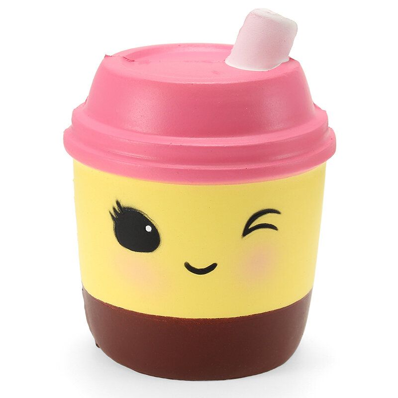 Xinda Squishy Milk Tea Cup 10 cm Myk Sakte Stigende Med Emballasjesamling Gavedekor Leketøy