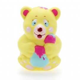 Xinda Squishy Strawberry Bear Holder Honningkrukke 12 cm Sakte Stigende Med Emballasjesamling Gaveleke