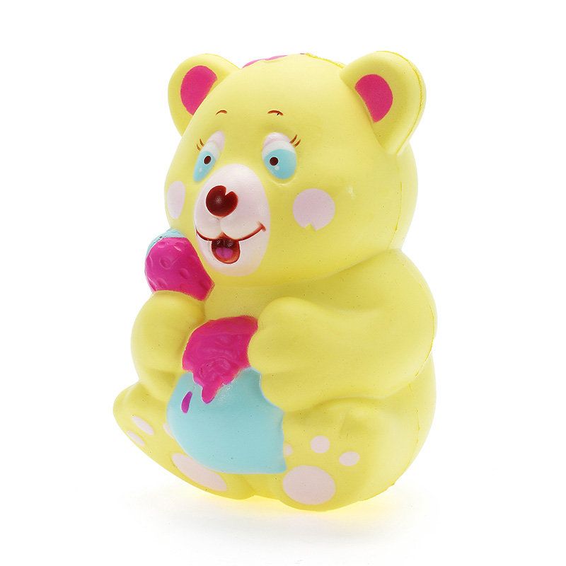 Xinda Squishy Strawberry Bear Holder Honningkrukke 12 cm Sakte Stigende Med Emballasjesamling Gaveleke