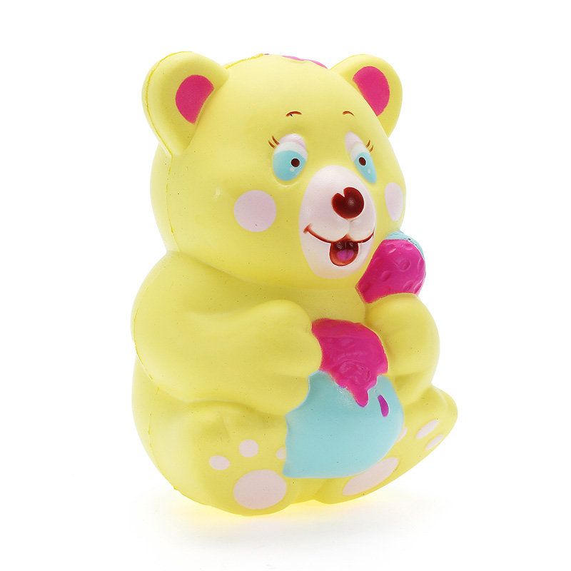 Xinda Squishy Strawberry Bear Holder Honningkrukke 12 cm Sakte Stigende Med Emballasjesamling Gaveleke