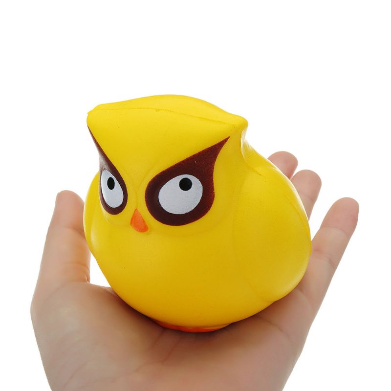 Yellow Owl Squishy Slow Rising Collection Gave Myk Leketøy Med Emballasje